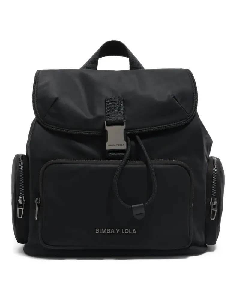 BIMBA Y LOLA medium flap-pocket backpack - Schwarz Schwarz