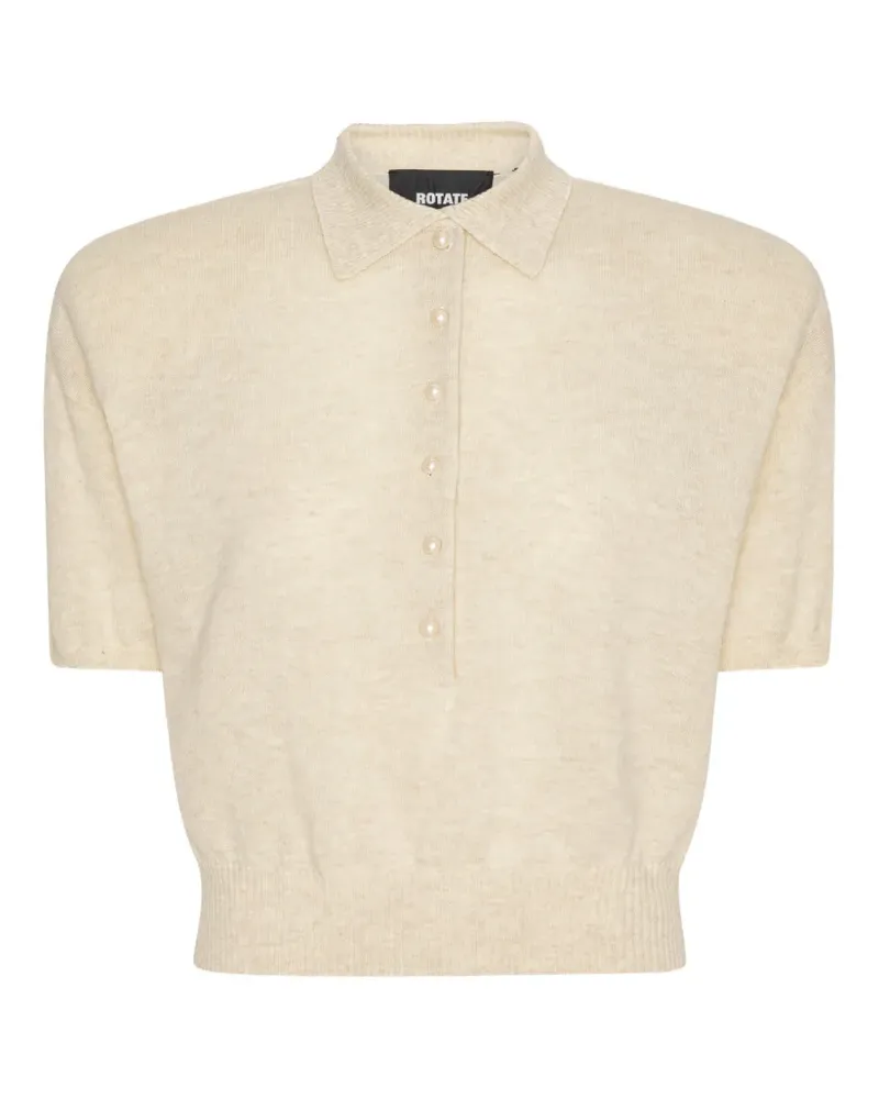 ROTATE Birger Christensen Geknöpftes Poloshirt - Nude Nude