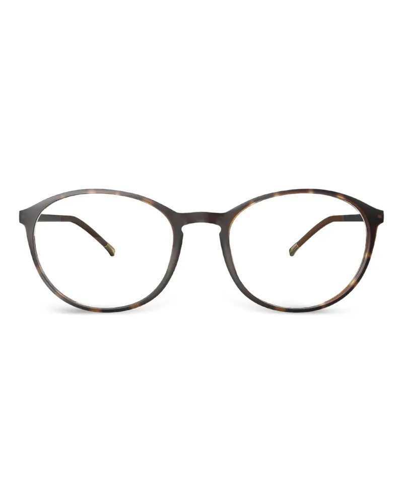 Silhouette tortoiseshell-effect round-frame glasses - Braun Braun