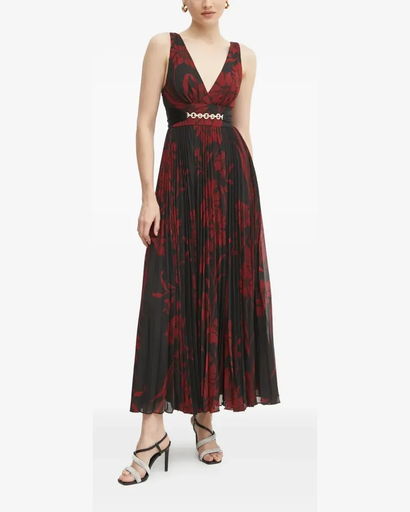 MARCIANO Los Angeles pleated floral dress - Schwarz Schwarz