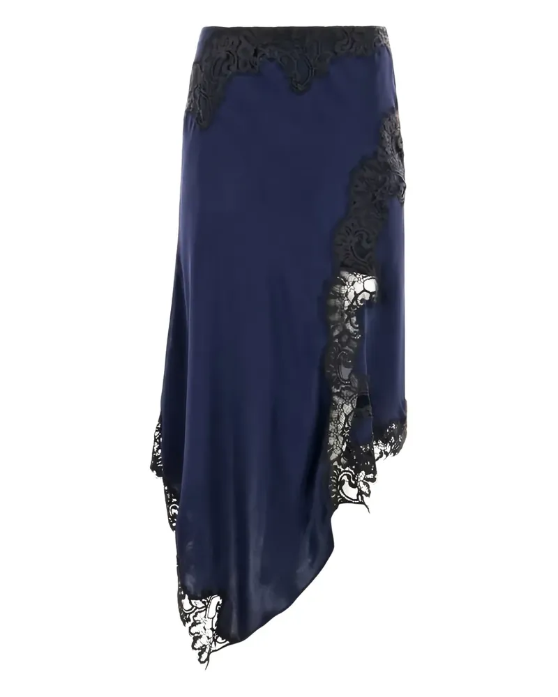 Veronica Beard Asymmetrischer Hartley Spitzenrock - Blau Blau