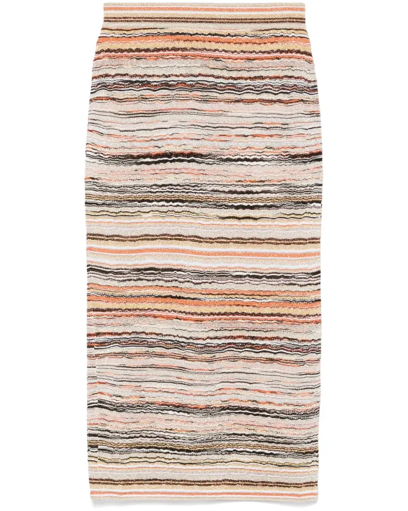 Missoni Lamé-Midirock mit Wellenmuster - Orange Orange