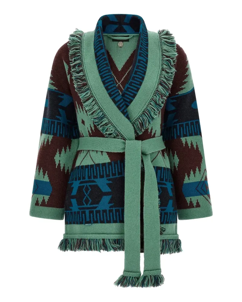 Alanui Icon jacquard fringed cardigan - Grün Grün