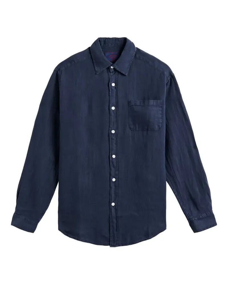 Portuguese Flannel Leinenhemd mit Brusttasche - Blau Blau