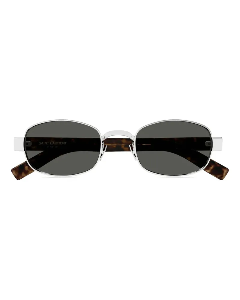 Saint Laurent Sonnenbrille mit ovalem Gestell - Grau Grau