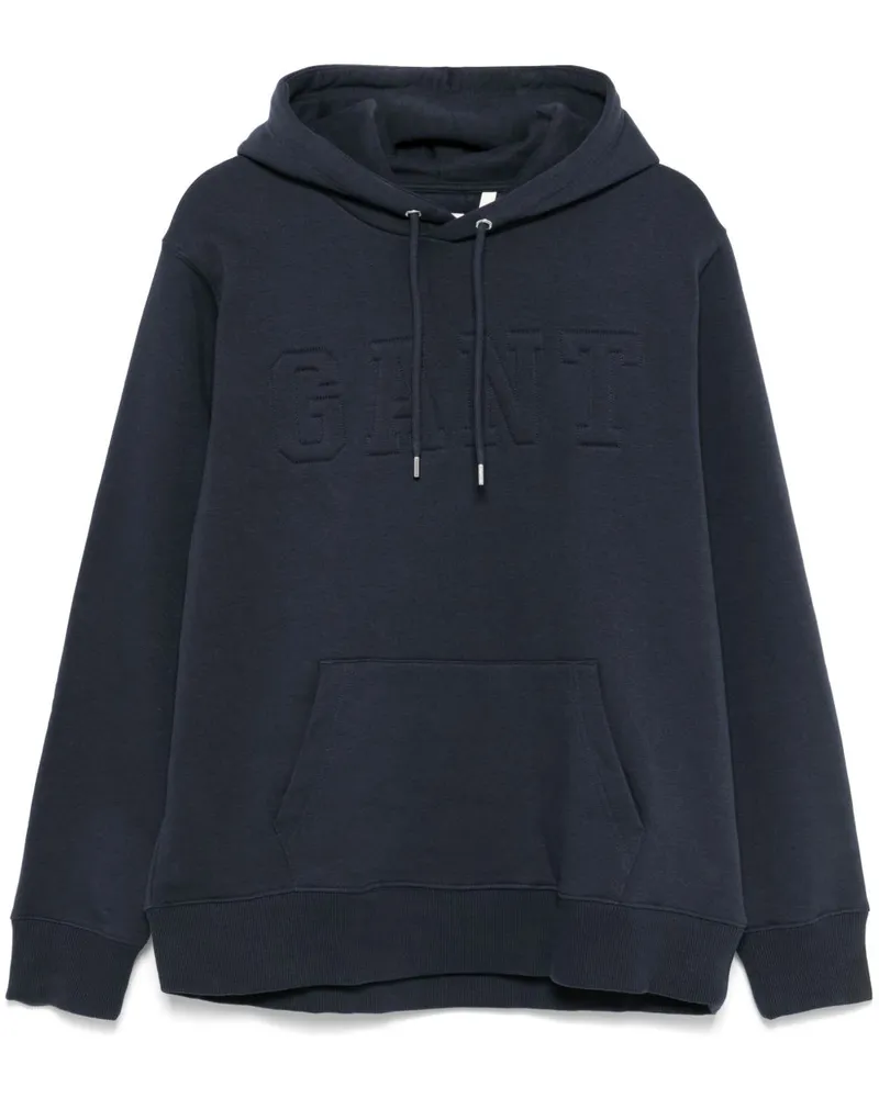 Gant Hoodie mit Logo-Prägung - Blau Blau