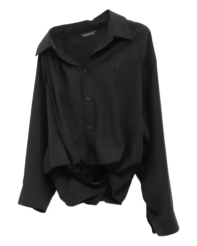 Balenciaga Asymmetrisches Hemd - Schwarz Schwarz