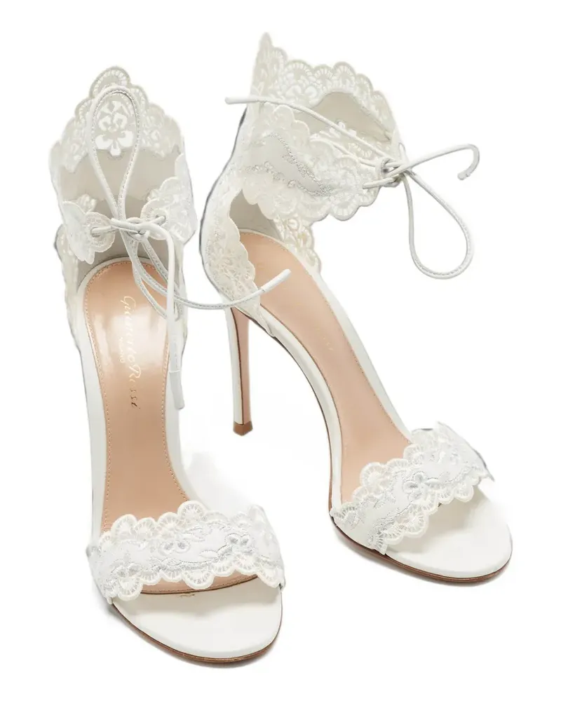 Gianvito Rossi Evie Sandalen mit Schnürung - Weiß Weiß
