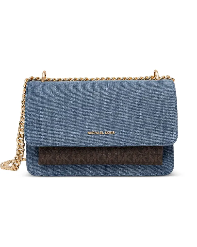 Michael Kors logo-pattern denim shoulder bag - Blau Blau