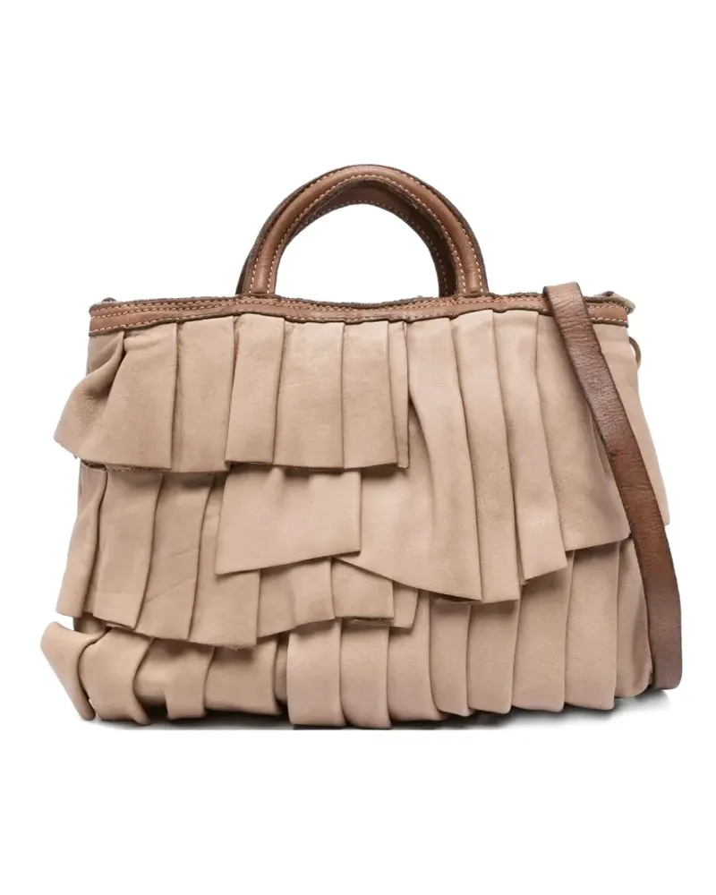 Caterina Lucchi Adele ruffled leather tote bag - Nude Nude