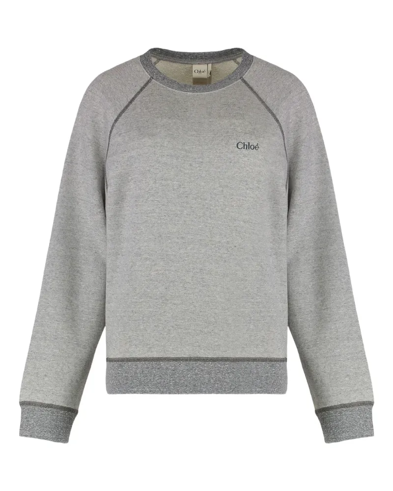 Chloé Geripptes Sweatshirt mit Logo - Grau Grau