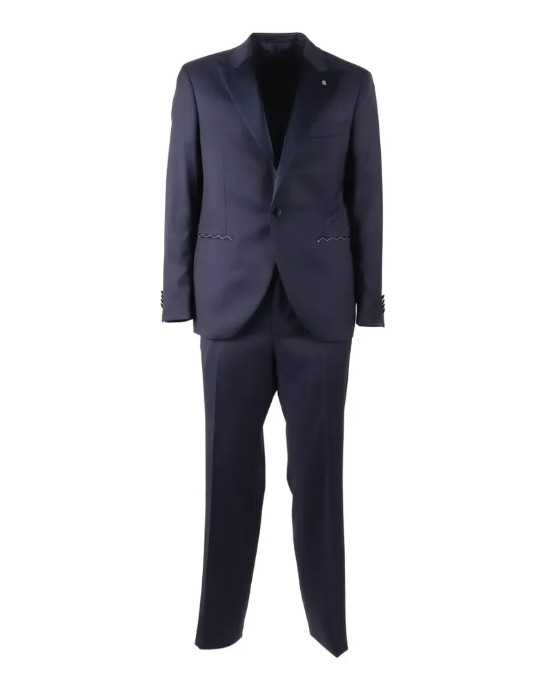 Luigi Bianchi Mantova peak-lapels virgin wool suit - Blau Blau