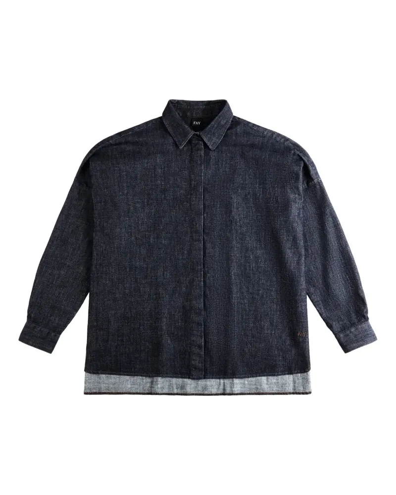 Fay oversized long-sleeve shirt - Blau Blau