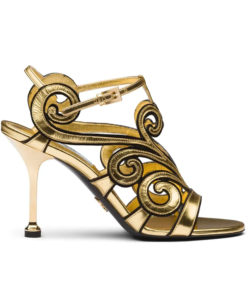 Prada Sandalen mit Knöchelriemen - Gold Gold