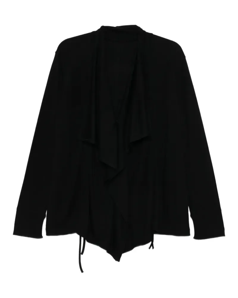 Yohji Yamamoto draped drawstring cardigan - Schwarz Schwarz
