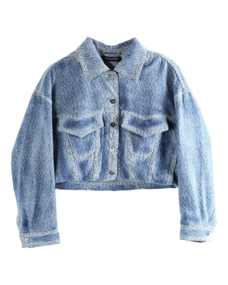 KIKO KOSTADINOV acid-wash cropped jacket - Blau Blau