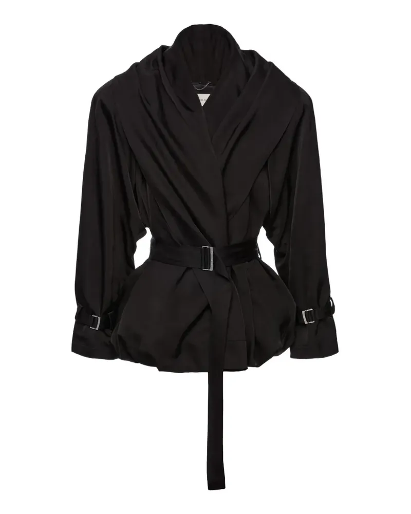 Magda Butrym Jacke mit drapiertem Kragen - Schwarz Schwarz