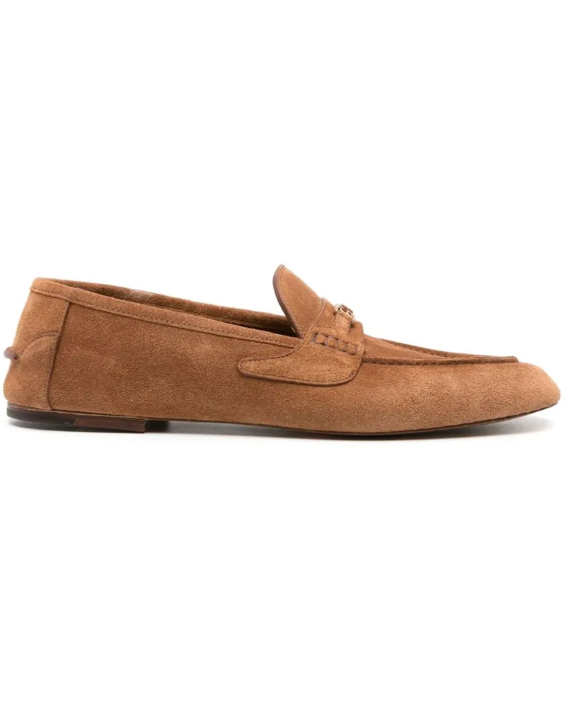 Gucci Loafer aus Wildleder mit GG Braun