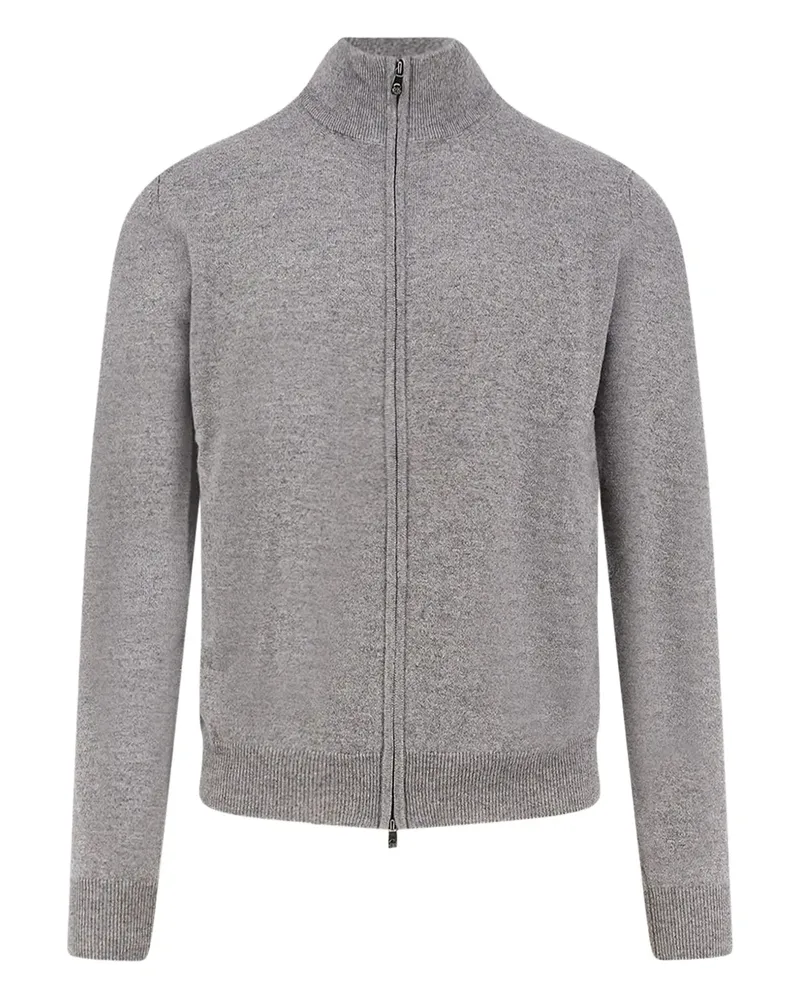 Corneliani zip ribbed cardigan - Grau Grau