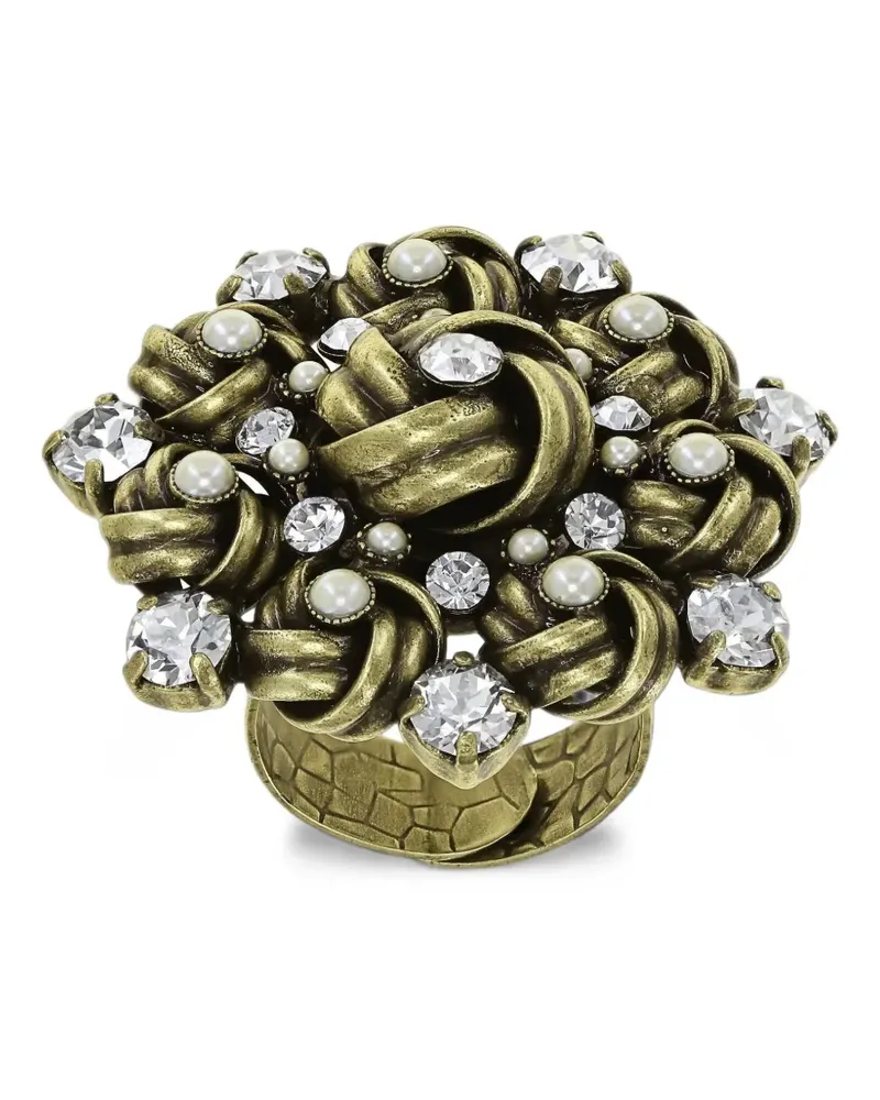 KONPLOTT La Comtesse II crystal-knot ring - Gold Gold