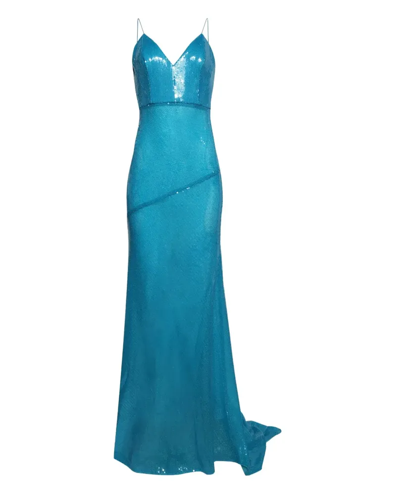 Alex Perry Abendkleid mit Pailletten - Blau Blau