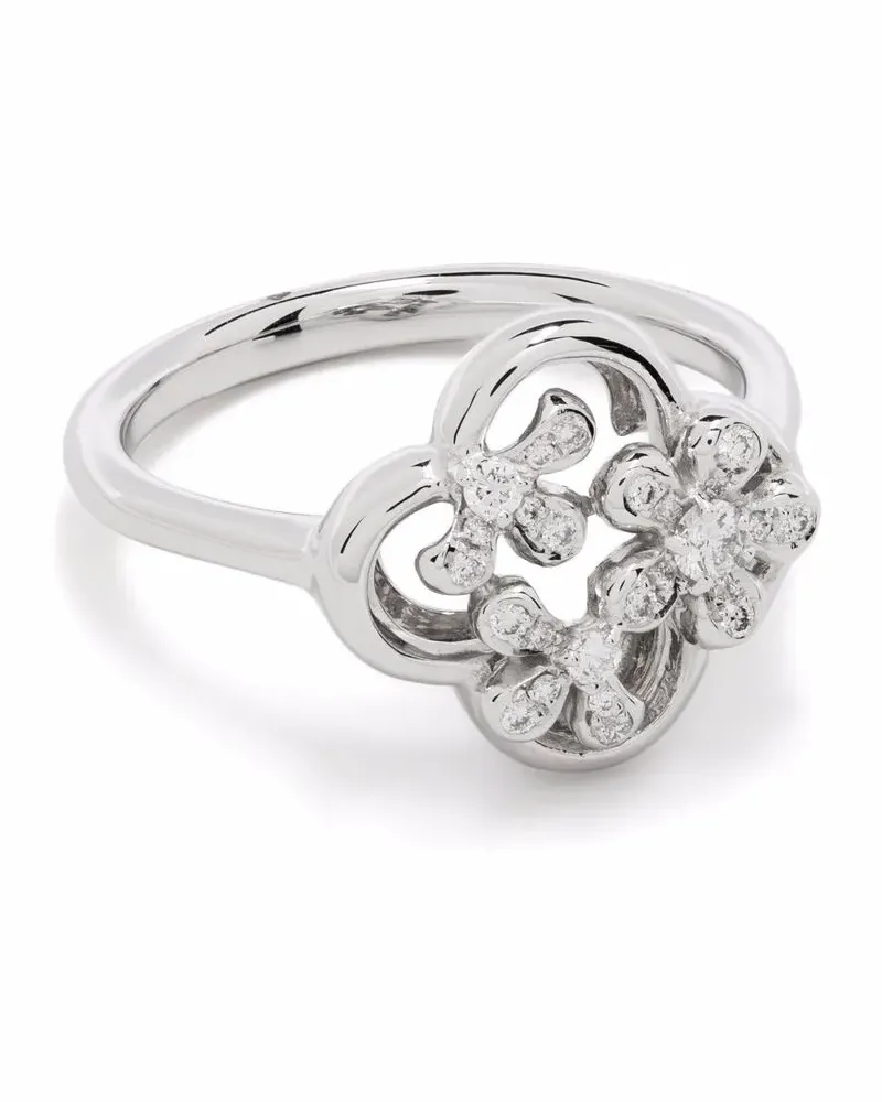 TIRISI 18kt Seoul Flower Weißgoldring mit Diamanten - Silber Silber