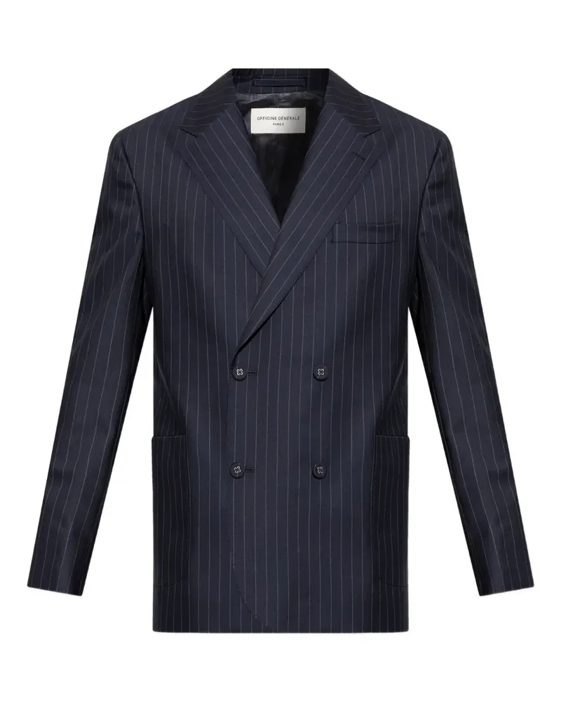 Officine Generale Kane pinstriped blazer - Blau Blau
