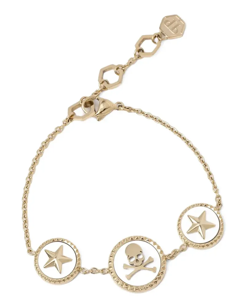 Philipp Plein Armband mit Totenkopf - Gold Gold
