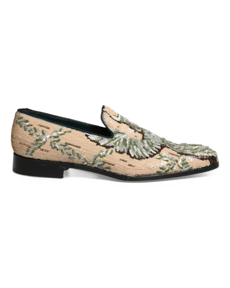 Dolce & Gabbana sequin-embellished loafers - Nude Nude