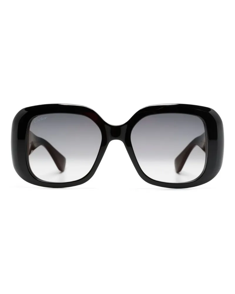 Cartier Panthere Classic Sonnenbrille mit eckigem Gestell - Schwarz Schwarz