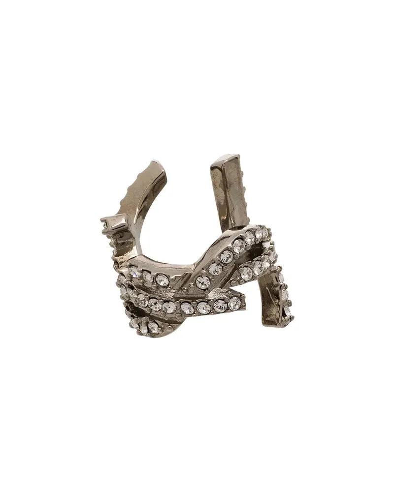 Saint Laurent Ear Cuff mit Kristallen - Silber Silber
