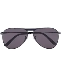 Balenciaga Pilotenbrille mit Logo-Schild Schwarz