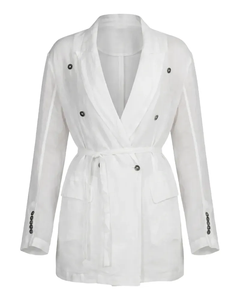 Masnada double-breasted belted coat - Weiß Weiß