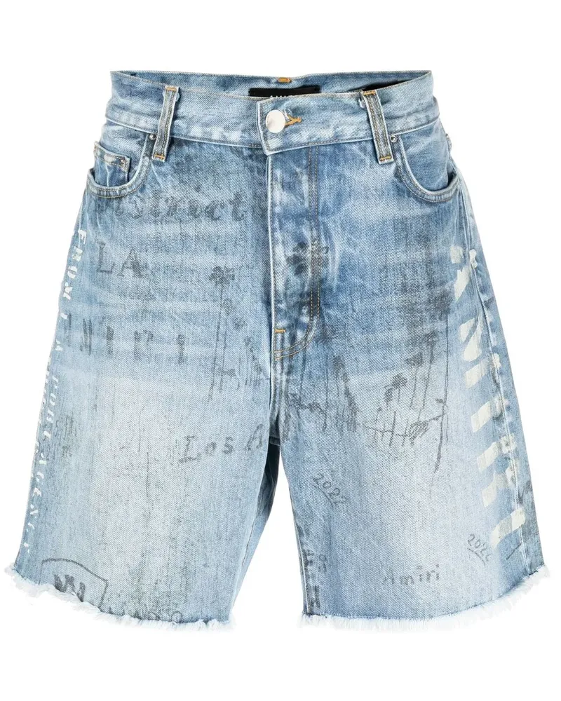 Amiri Jeans-Shorts mit Logo-Print - Blau Blau