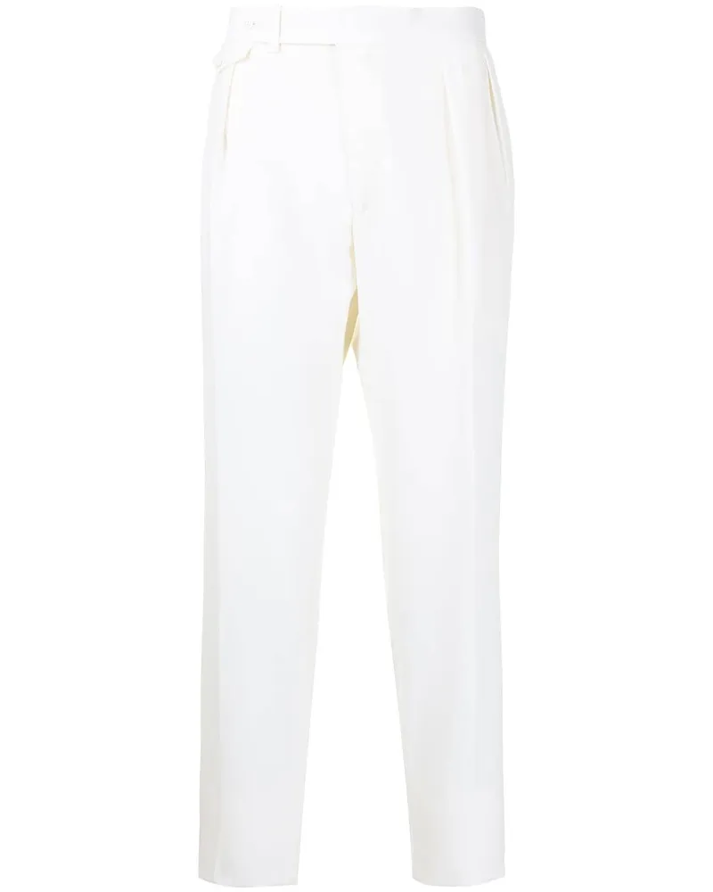 Ralph Lauren Hoch sitzende Bundfaltenhose - Weiß Weiß