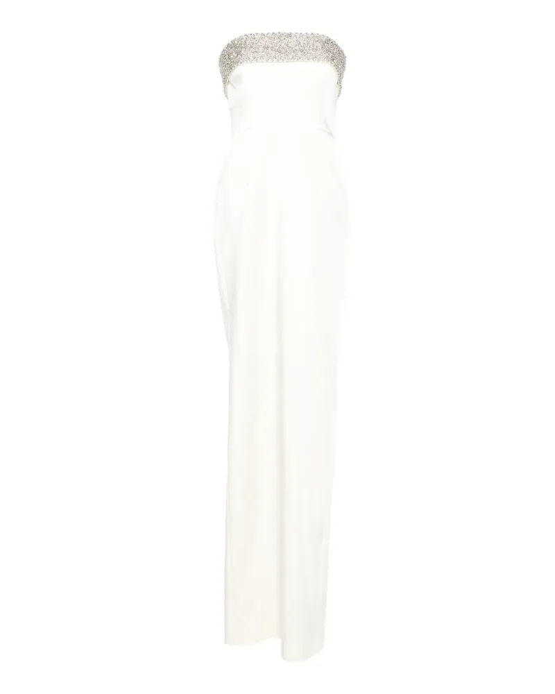 The New Arrivals Ilkyaz Ozel Rhea crystal-embellished strapless maxi dress - Weiß Weiß