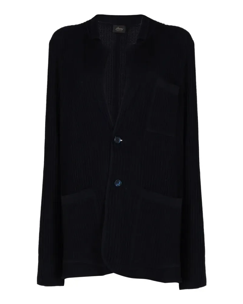 Brioni button ribbed jacket - Blau Blau