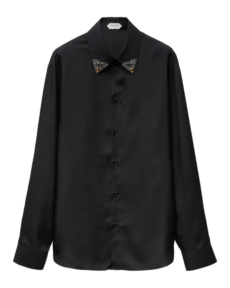 Versace Hemd aus Seiden-Popeline - Schwarz Schwarz