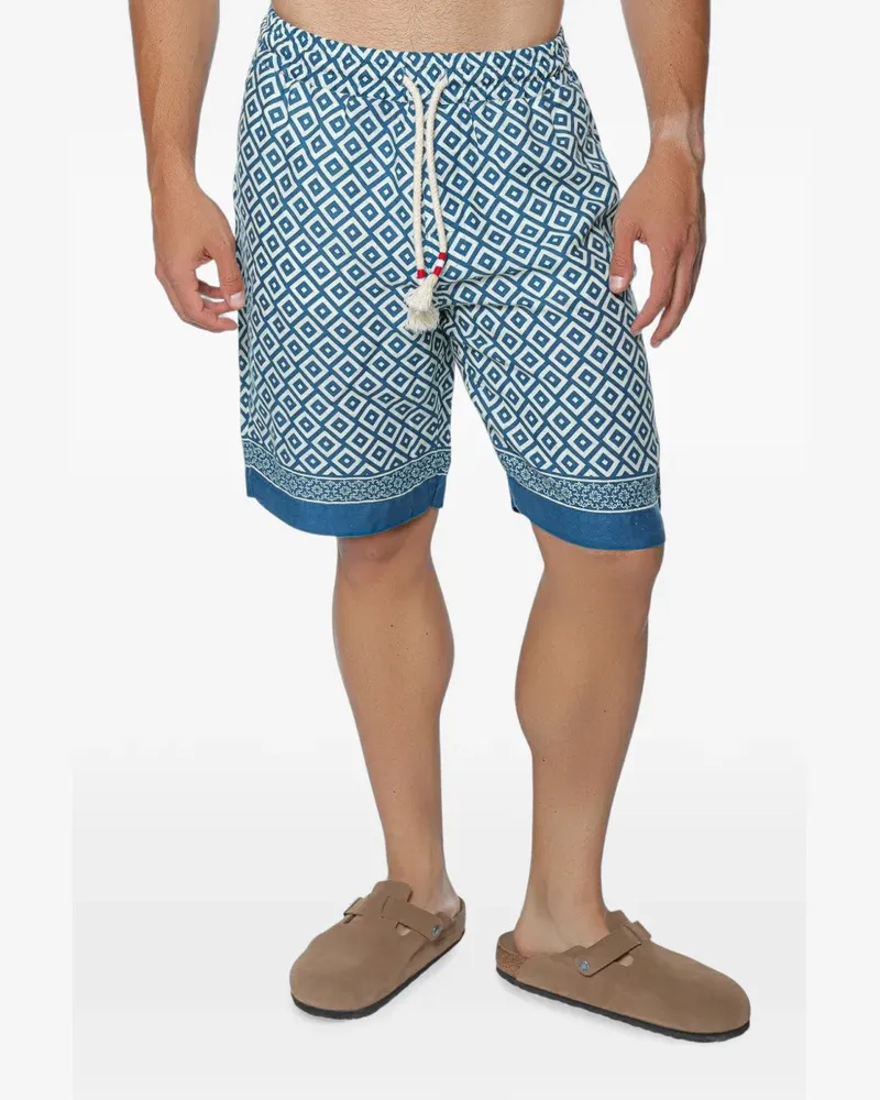 MC2 Saint Barth Marseille Shorts mit geometrischem Print - Blau Blau