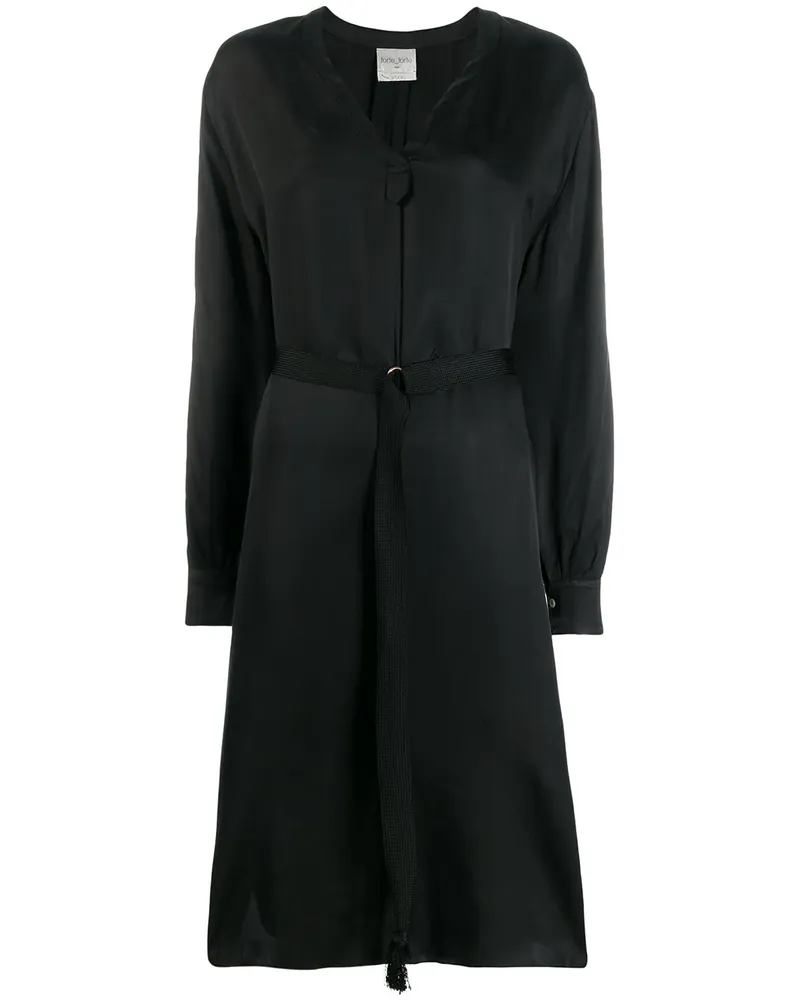 forte_forte Midikleid mit Gürtel - Schwarz Schwarz