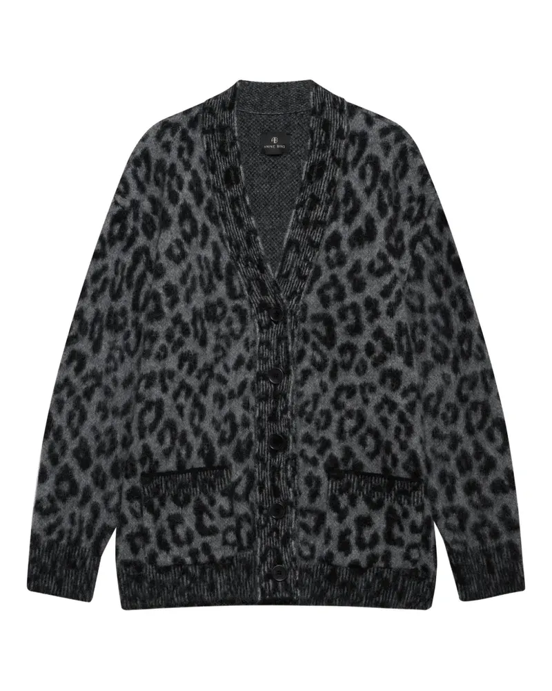 Anine Bing Banks Cardigan mit Leoparden-Print - Grau Grau