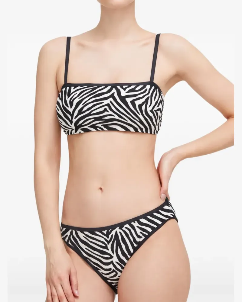 Kate Spade Bikinioberteil mit Zebra-Print - Weiß Weiß