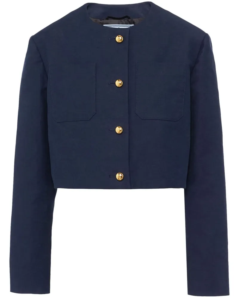 Prada Einreihiger Cropped-Blazer - Blau Blau