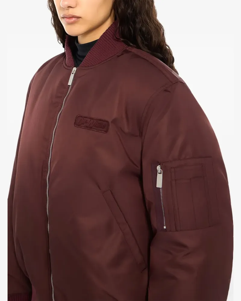 OFF-WHITE embroidered logo bomber jacket - Rot Rot