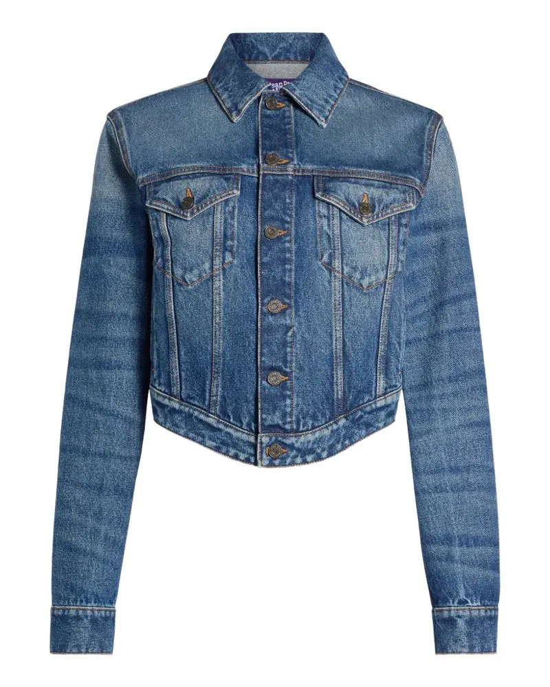 Jean Paul Gaultier Jeansjacke mit Logo-Print - Blau Blau
