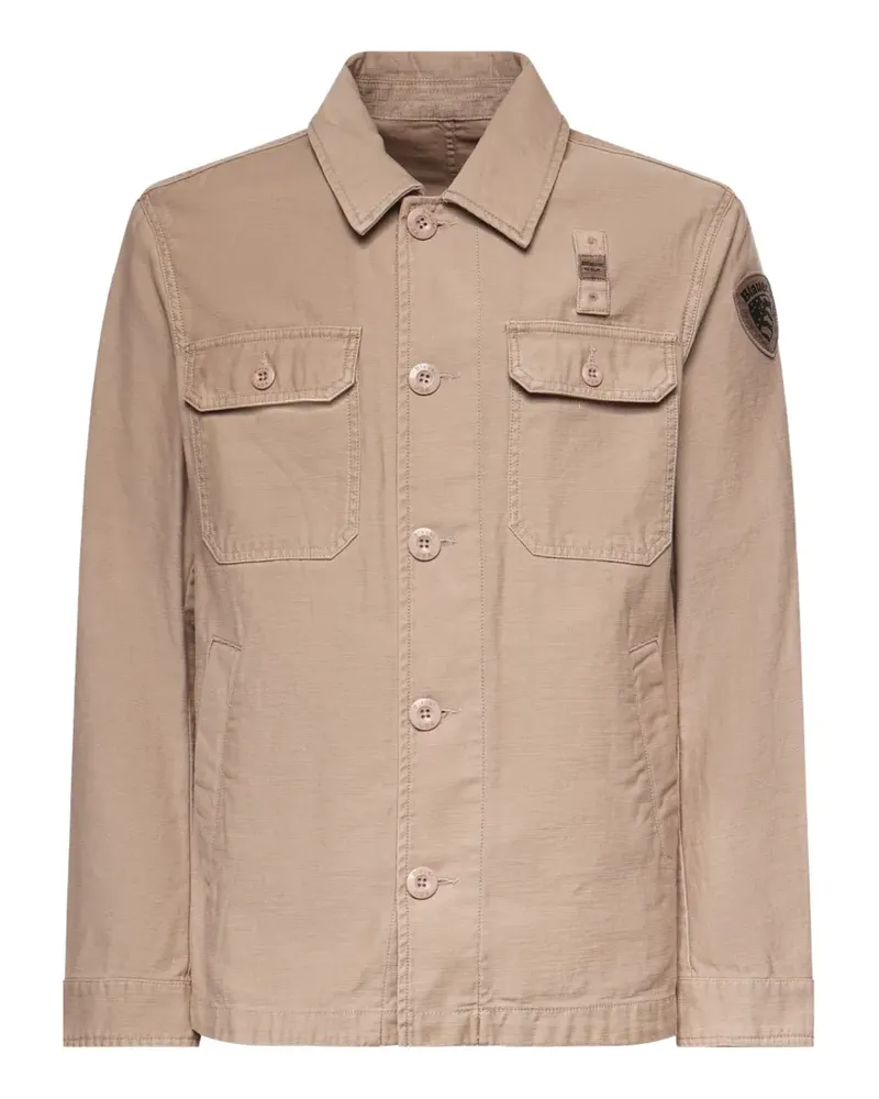 Blauer Goodale logo-patch jacket - Nude Nude