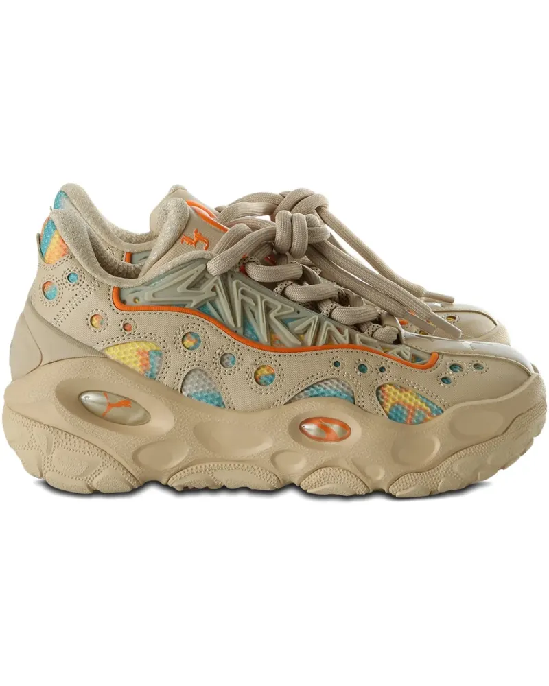 Puma perforated pattern lace-up trainers - Nude Nude