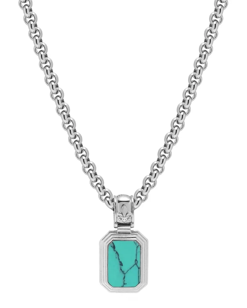Nialaya turquoise and onyx necklace - Silber Silber