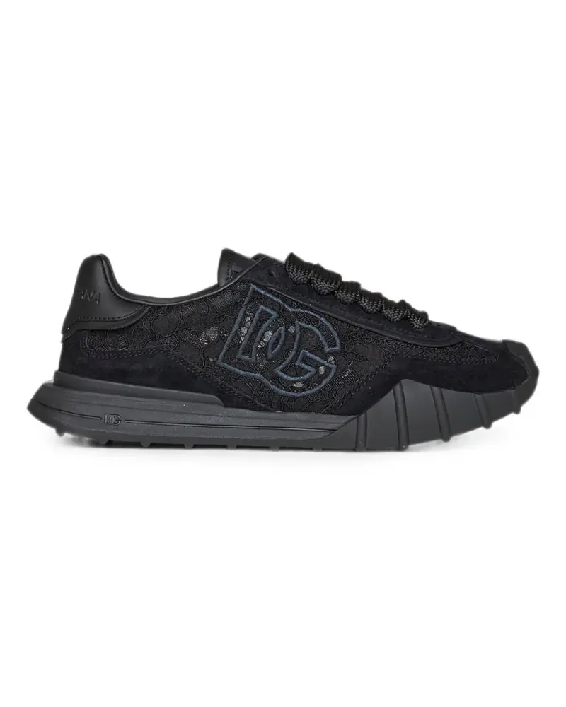 Dolce & Gabbana lace-panel DG sneakers - Schwarz Schwarz