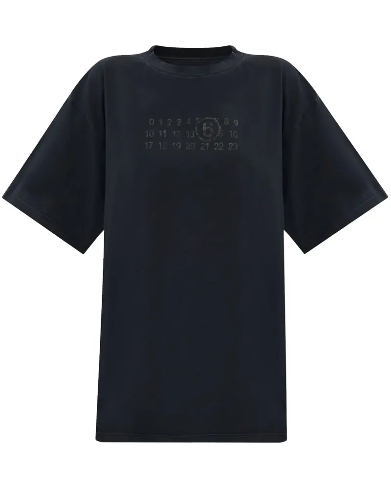 Maison Margiela T-Shirt mit Numbers-Print - Schwarz Schwarz
